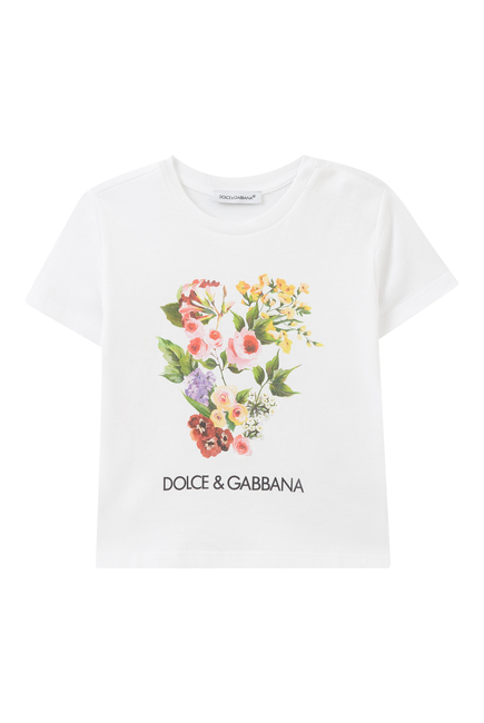 Kids Floral Print Cotton T-Shirt